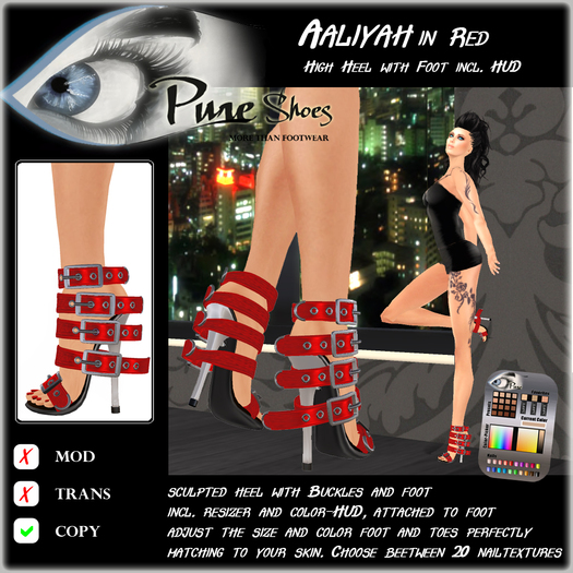 << PURE >> Pure Shoes - Aaliyah in Red [inworld price 99L$]