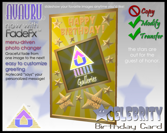 Celebrity Birthday Card - Gold & Yellow