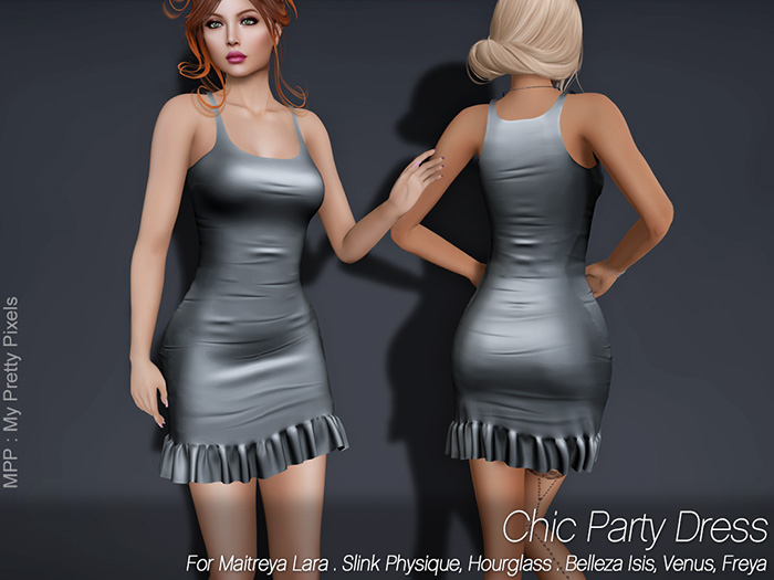 - MPP Mesh - Chic Party Dress - Silver