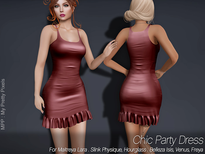 - MPP Mesh - Chic Party Dress - Salmon