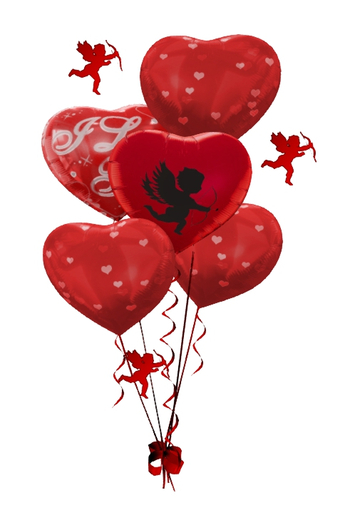 Valentine's Heart  Balloon RED and cupid