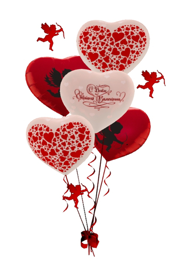 Valentine's Heart  Balloon and cupid