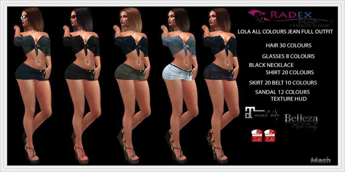 RADEX Mesh Lola All Colours Jean Full Outfit