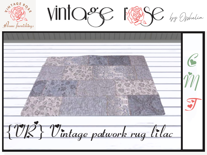 {VR} Vintage patchwork rug lilac