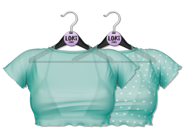 Loki - Ashley Ruffle Tee & Bra - Mint