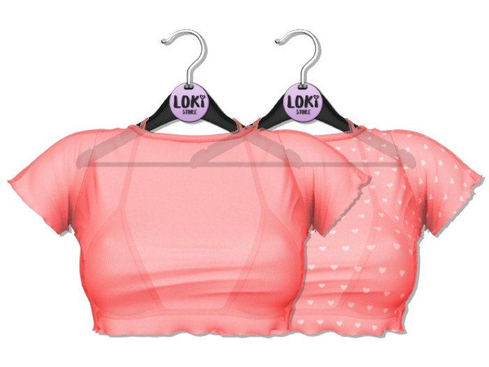 Loki - Ashley Ruffle Tee & Bra - Peach