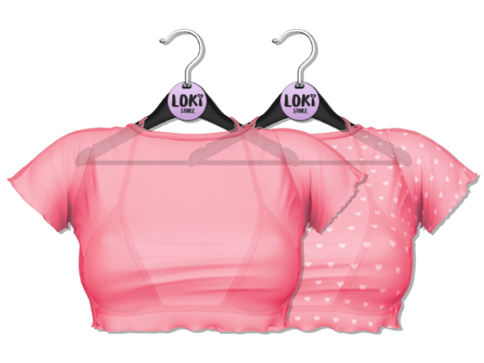Loki - Ashley Ruffle Tee & Bra - Pink