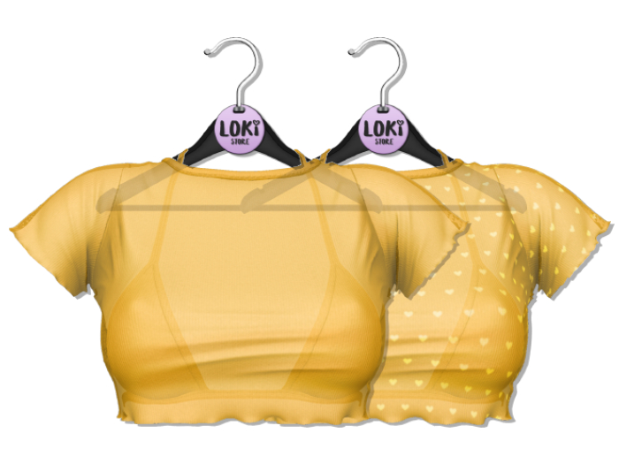 Loki - Ashley Ruffle Tee & Bra - Sunny