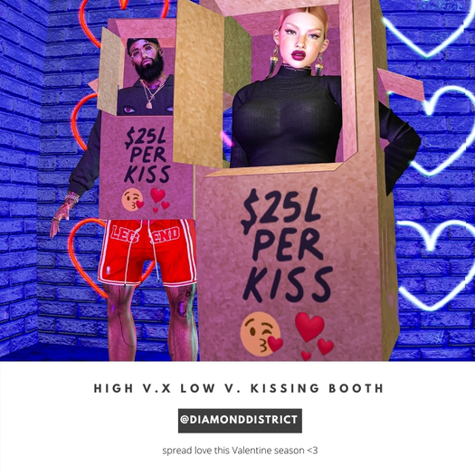 [high v.] x [low v.] kissing booth