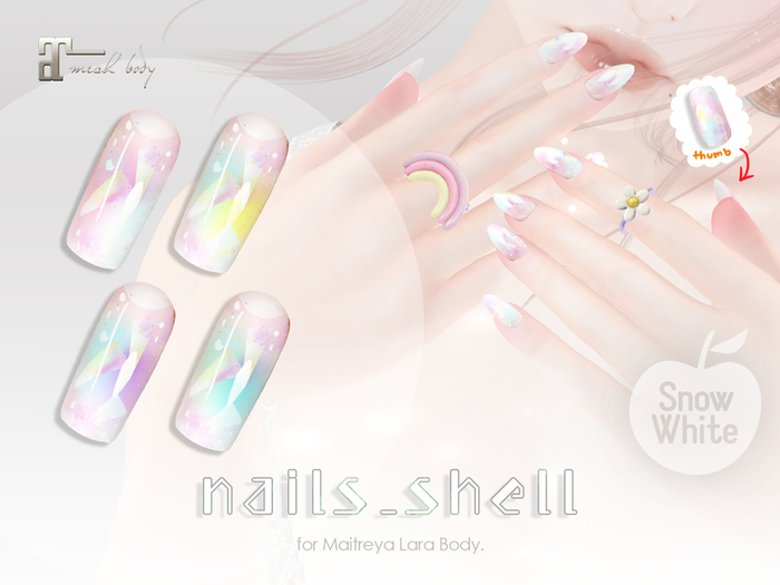 ::SnowWhite:: nails_shell_Maitreya_Lara