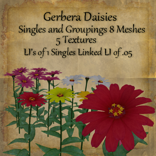 Bad Katz Gerbera Daisies Full Perm Mesh Flowers