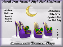 Mardi Gras Fitmesh High Open-Toe Heels