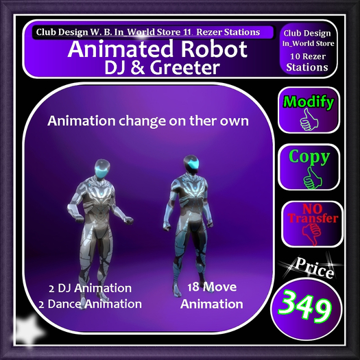* Animated * Robot DJ and Greeter