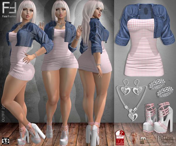 Fatal Fashion - Outfit 201: Jacket, Dress, Shoes, Necklace, Earring, Bracelet