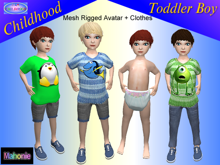 Toddler Boy - Mesh Rigged Avatar + Clothes (Mahonie Shop)