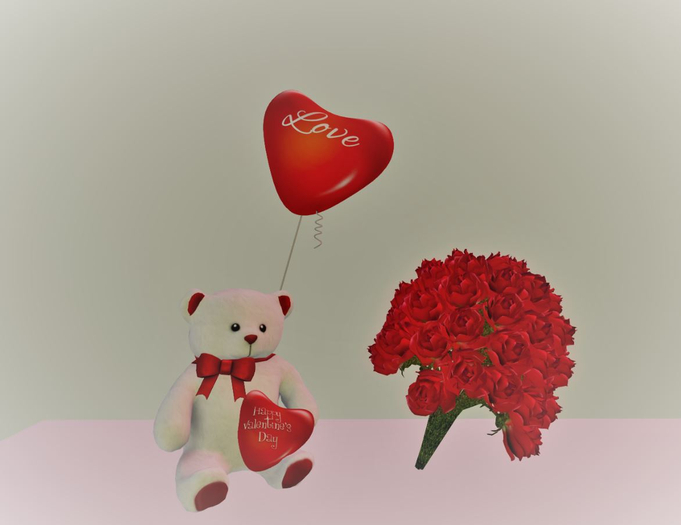 Valentine Gifts - Balloon-Bear-Roses- Boxed