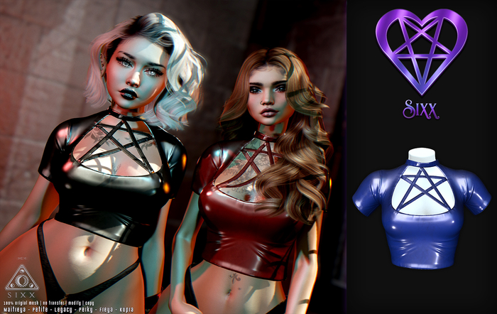 - sixx - Pentagram Crop - Blue