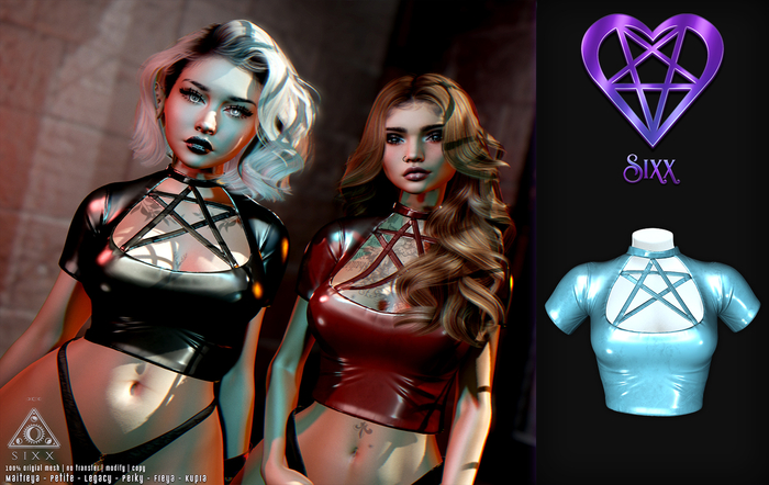 - sixx - Pentagram Crop - Light Blue