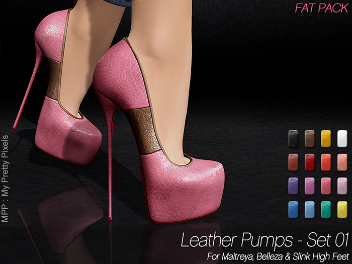 - MPP Mesh - Leather Pumps - FatPack