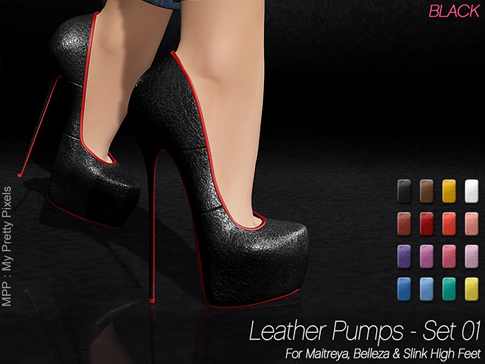 - MPP Mesh - Leather Pumps - Black