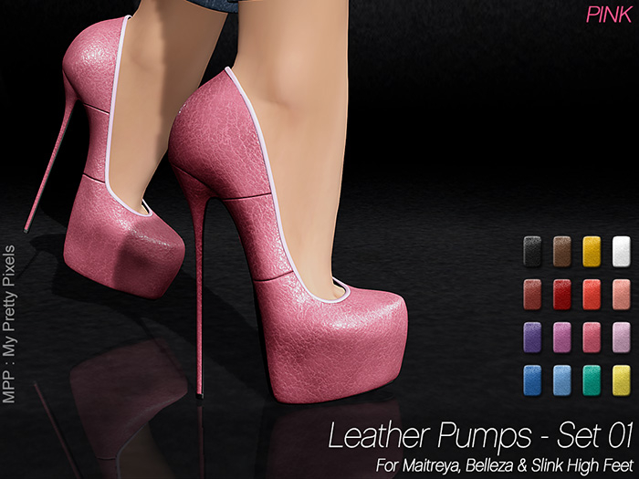 - MPP Mesh - Leather Pumps - Pink