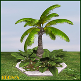 Leafy Plants & Baby Palm in large octagonal Marble Planter - RESIZE COPY