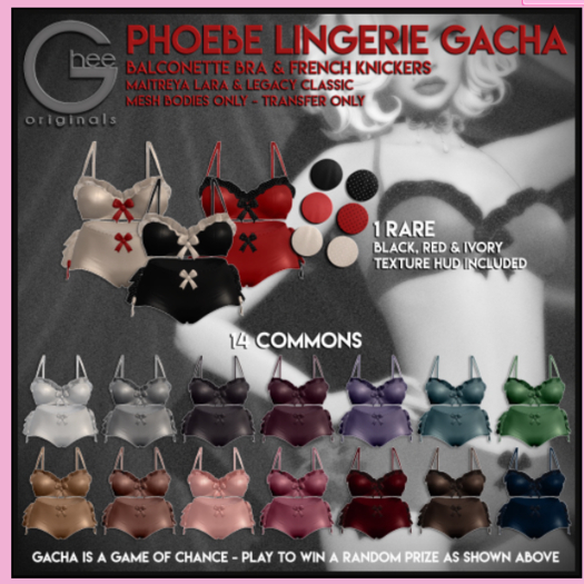 Ghee GACHA - Phoebe Lingerie LARA - Blush   (rezz to unpack)