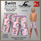 Swim Shorts [2cute] Unicorns