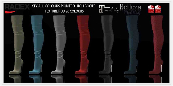 RADEX Mesh Kty All Colours Pointed High Boots