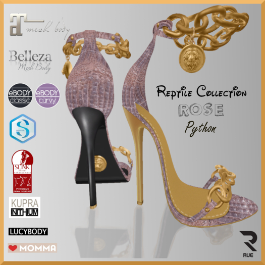:: RUE :: Vixen Heels - ReptileCollection PYTHON ROSE [ADD]