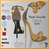 :: RUE :: Vixen Heels - Reptile Collection PYTHON BEIGE  [ADD]