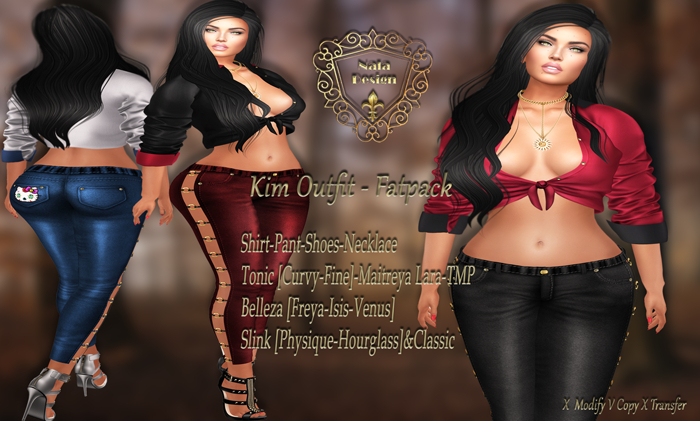 Nala Design - Kim Outfit Fatpack -  Mesh Bodies