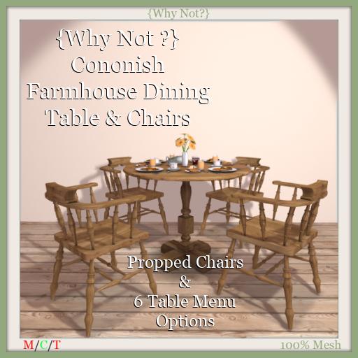 {Why Not ?} Cononish Farmhouse Dining Table & Chairs-Boxed