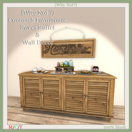 {Why Not ?} Cononish Farmhouse Sweet Buffet & Wall Decor-Boxed