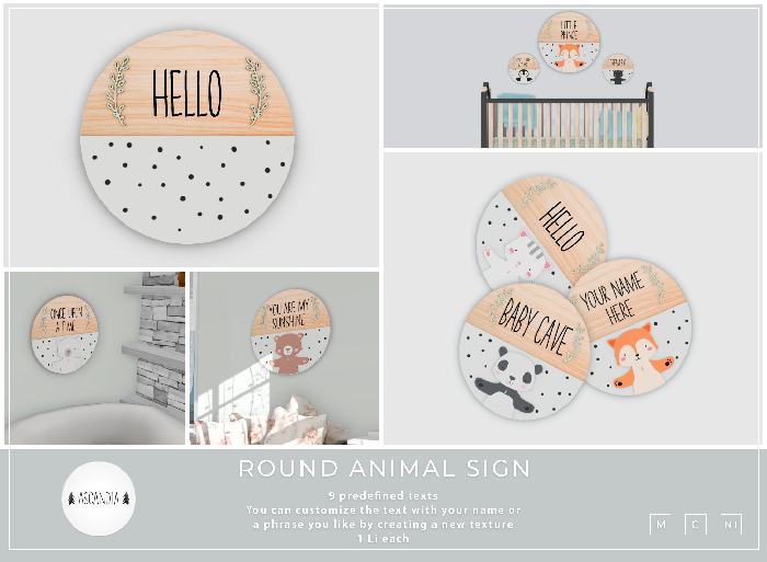Ascandia // Round Wood Sign