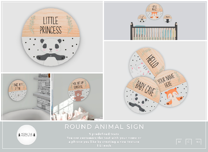 Ascandia // Round Animal Sign [Panda]