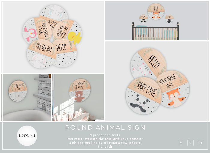 Ascandia // Round Animal Sign [FATPACK]