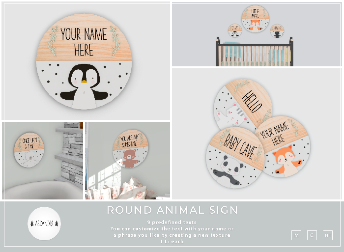 Ascandia // Round Animal Sign [Black Penguim]