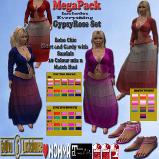 [*G&L*] BOHO GYPSY ROSE OUTFIT MEGA PACK LOVE MOMMA, SLINK, MAITREYA