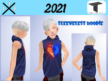 *LIP  Hoodie bluered heart  Sleevless TWEENSTER