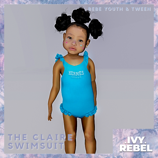 Second Life Marketplace .IVY.REBEL.Claire Swimsuit Blue YOUTH