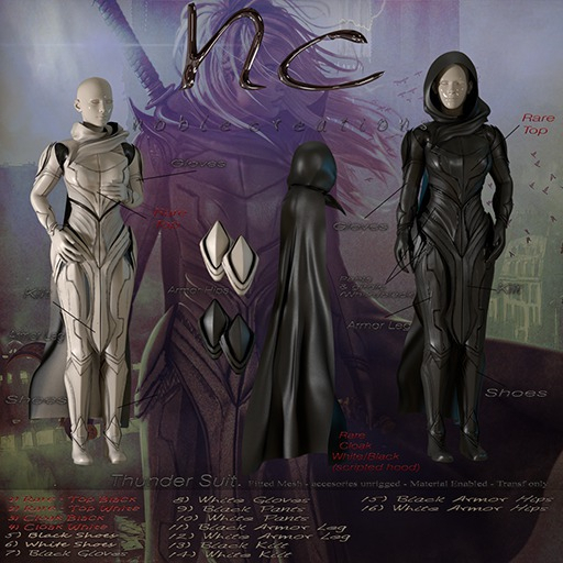 [NC] - Thunder Suit - Kilt White - Maitreya/WearMe