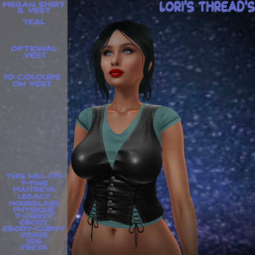 [L.T] Megan Shirt & Vest - Teal (ADD ME)