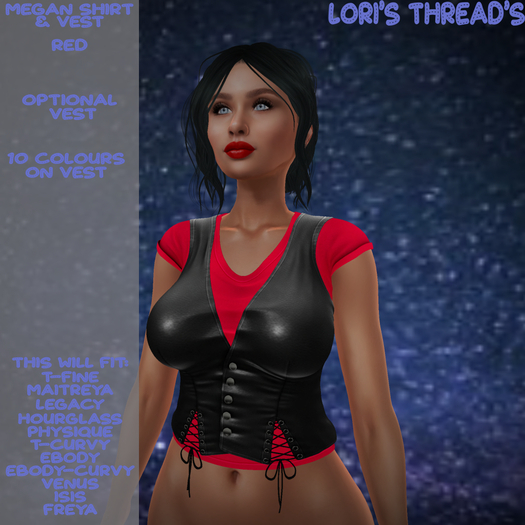 [L.T] Megan Shirt & Vest - Red (ADD ME)