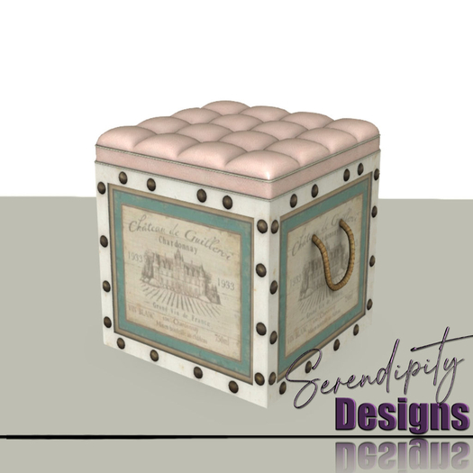 Serendipity Designs - Johanna BR Wine Crate Ottoman  [WEAR ME]