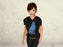 She-wolf-Wolf Wisdom-Ladies v-neck shirt
