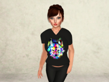She-wolf-Neon Wolf-Ladies V-neck shirt