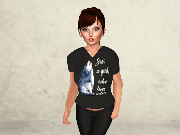 She-wolf-Just a Girl-Ladies V-neck shirt