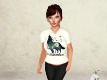 She-wolf-Into the Forest-Ladies V-neck shirt
