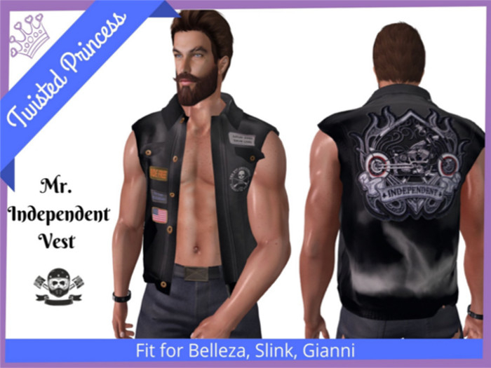 TP-Ride Free Black Leather Vest